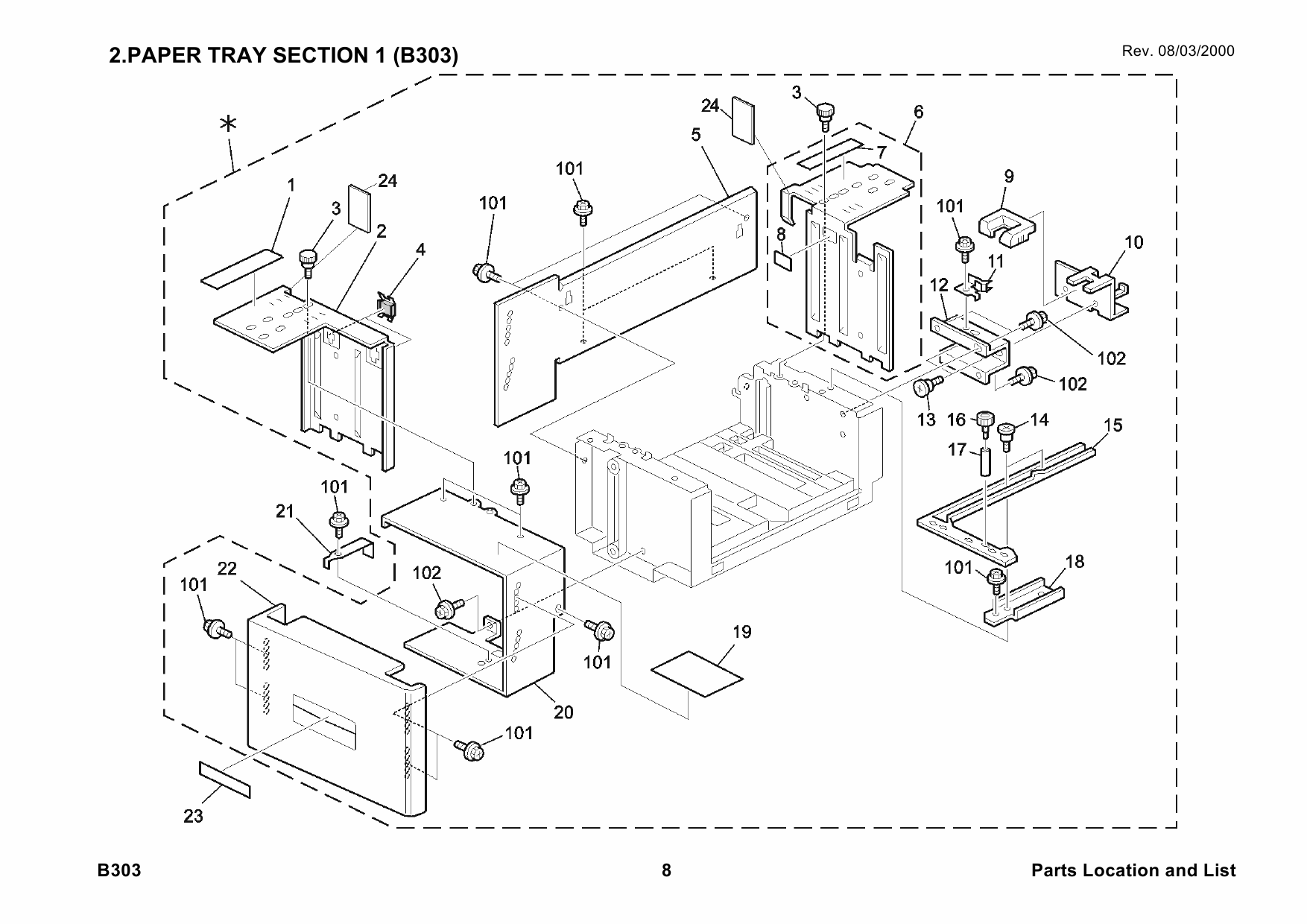 RICOH Options B303 LARGE-CAPACITY-TRAY Parts Catalog PDF download-5